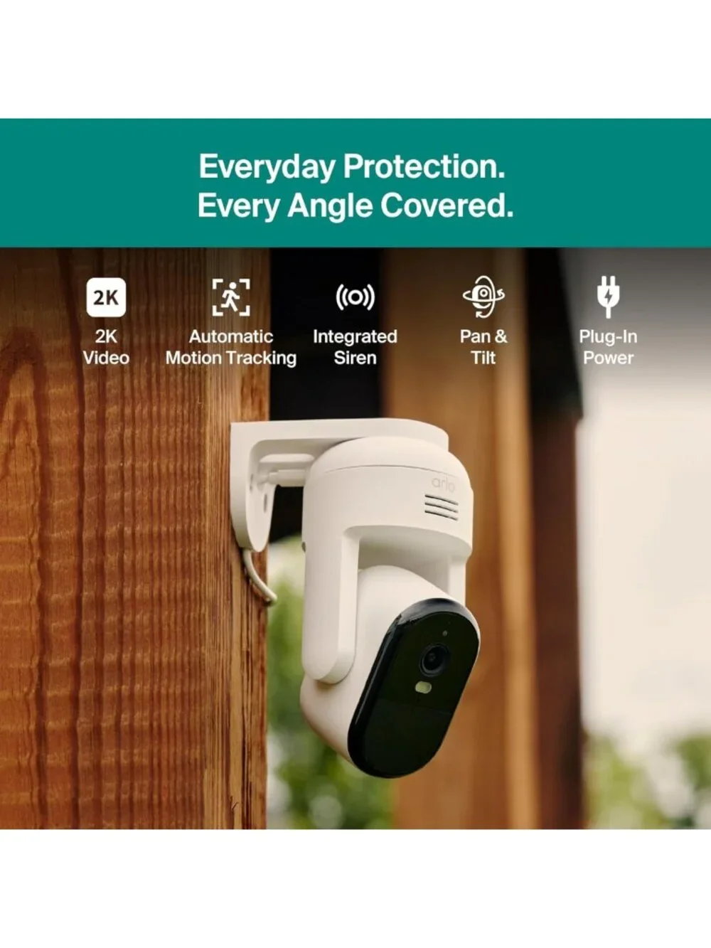 2K Outdoor Security Camera - Pan Tilt Zoom, Wired, 2-Camera Set, Weatherproof